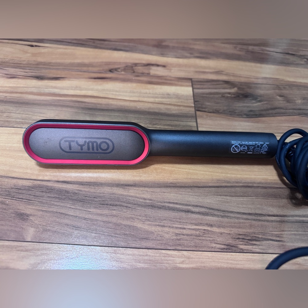 TYMO Black and Red Hair Straightener Brush